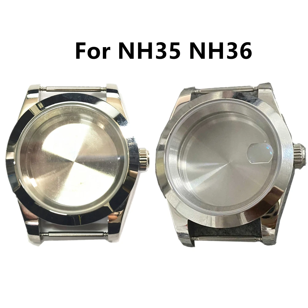 For NH35 NH36 Watch Movement Accessories Replacement 39mm Stainless Steel Sapphire Glass Watch Case Repair Parts Life Waterproof