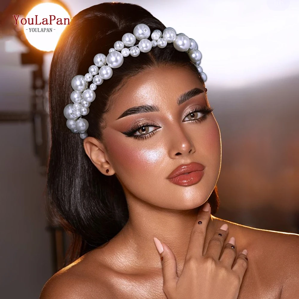

Youlapan Elegant White Color Pearl Headband Fashion Hairpiece for Girls Bride Big Pearl Hair Band Wedding Accessories HP810 ﻿