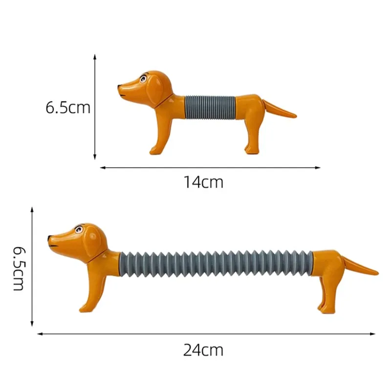 Nieuwigheid Lente Hond Pop Buizen Zintuiglijke Speelgoed Stress Verlichten Balg Speelgoed Voor Volwassen Kinderen Anti-Stress Squeeze Speelgoed Geschenken