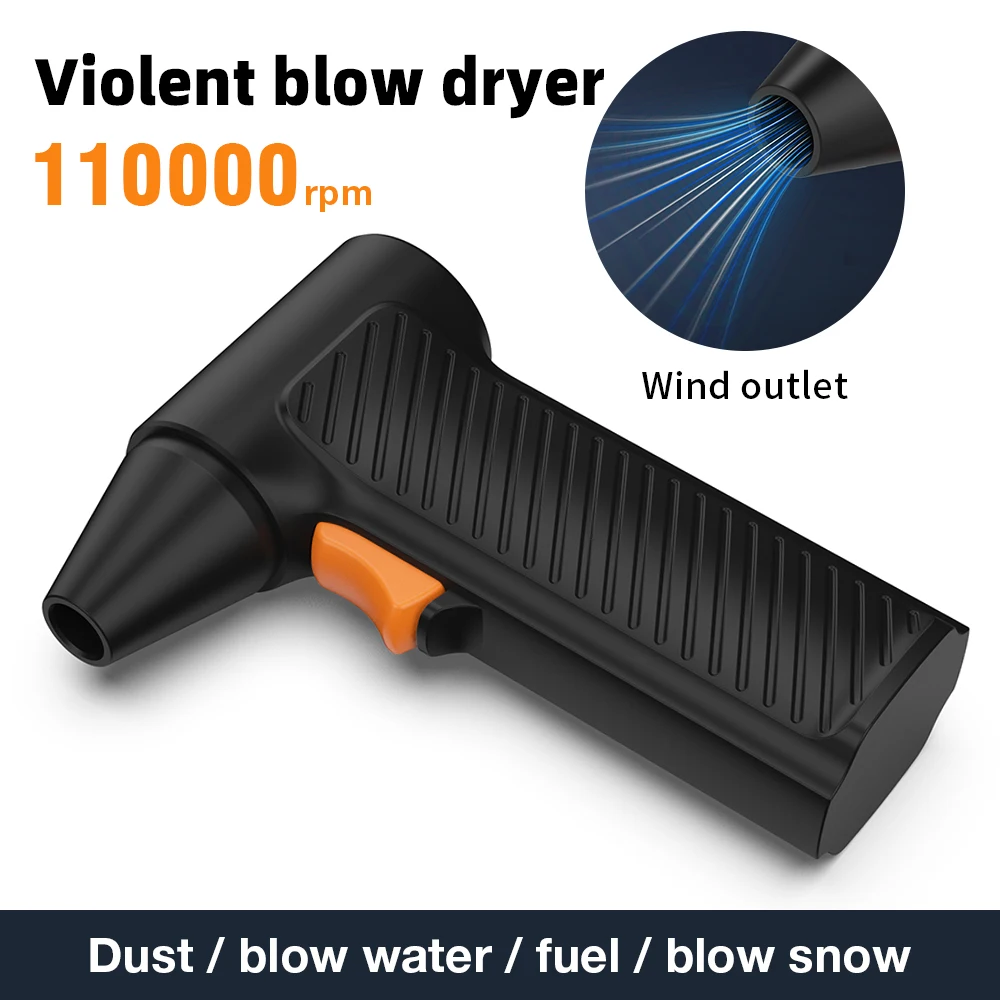 

Violent Hair Dryer Handheld Blower 110000 RPM Ultra-high Speed Motor USB Rechargeable Duct Jet Fan for Computer Keyboard Outdoor