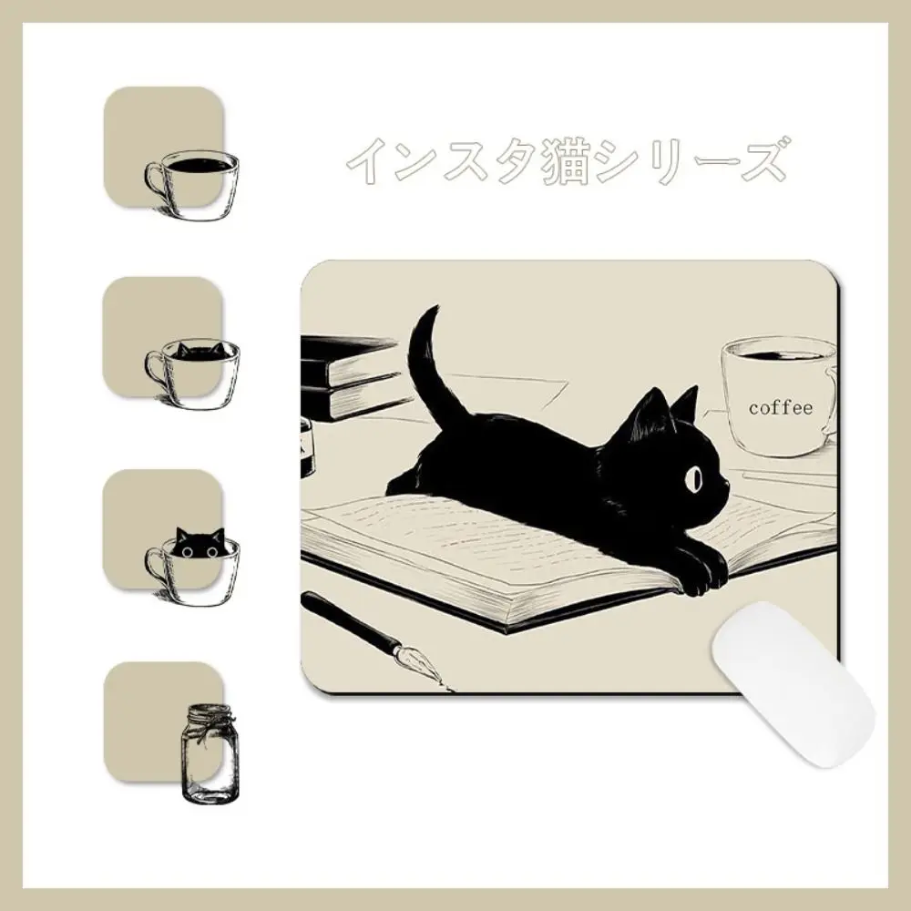 الكرتون حصيرة مكتبية القط مسند الماوس مقاوم للماء سميكة القط ماوس حصيرة المضادة للانزلاق الأدبية الأسود القط ماوس الوسادة ديكور المنزل