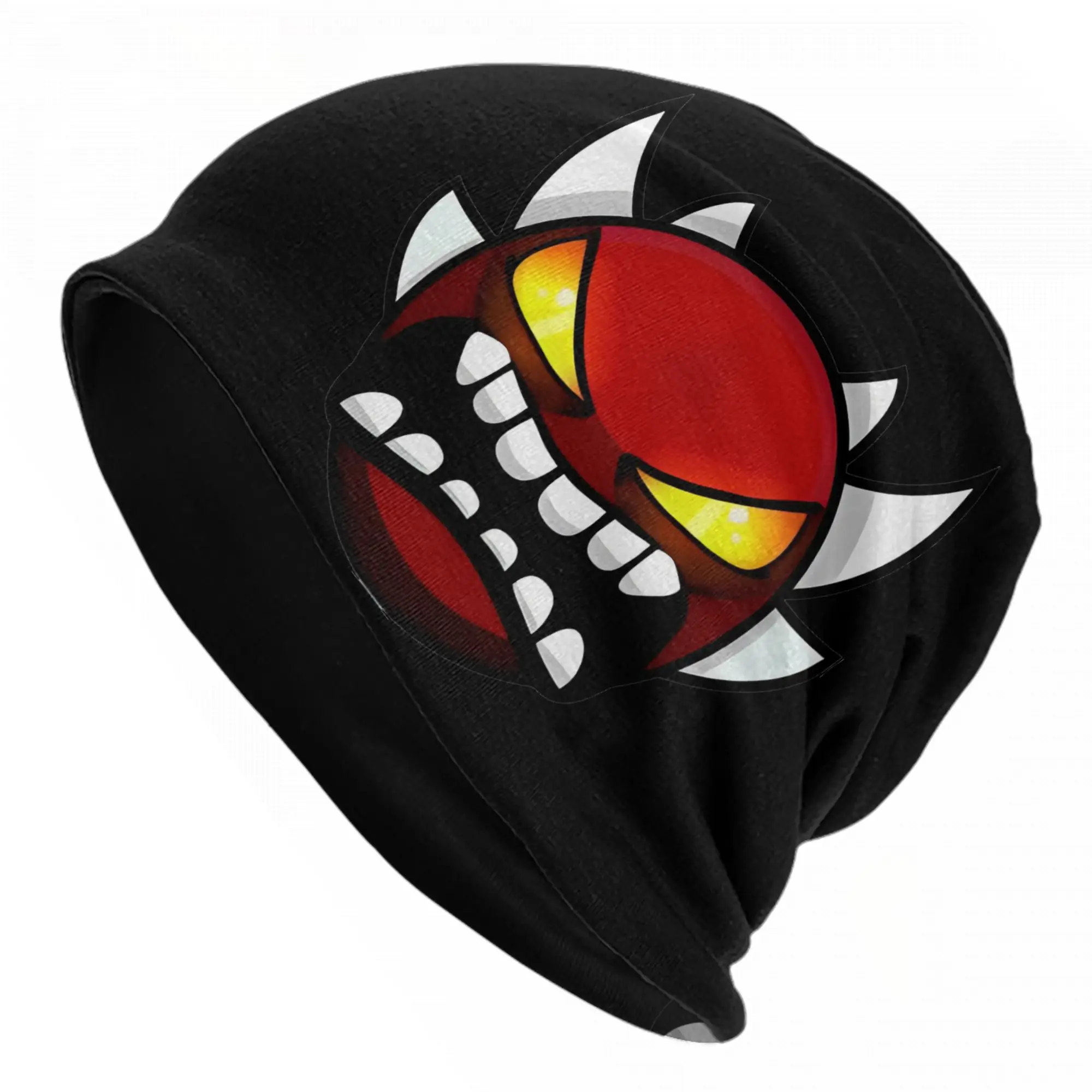 Geometry Dash Demon Caps  Goth Autumn Winter Outdoor Skullies Beanies Hat Summer Warm Dual-use Bonnet Hats