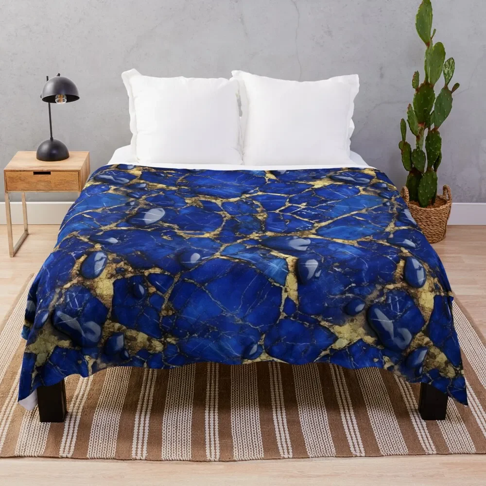 Golden Lapis Lazuli Throw Blanket Large Decorative Sofas for winter Blankets