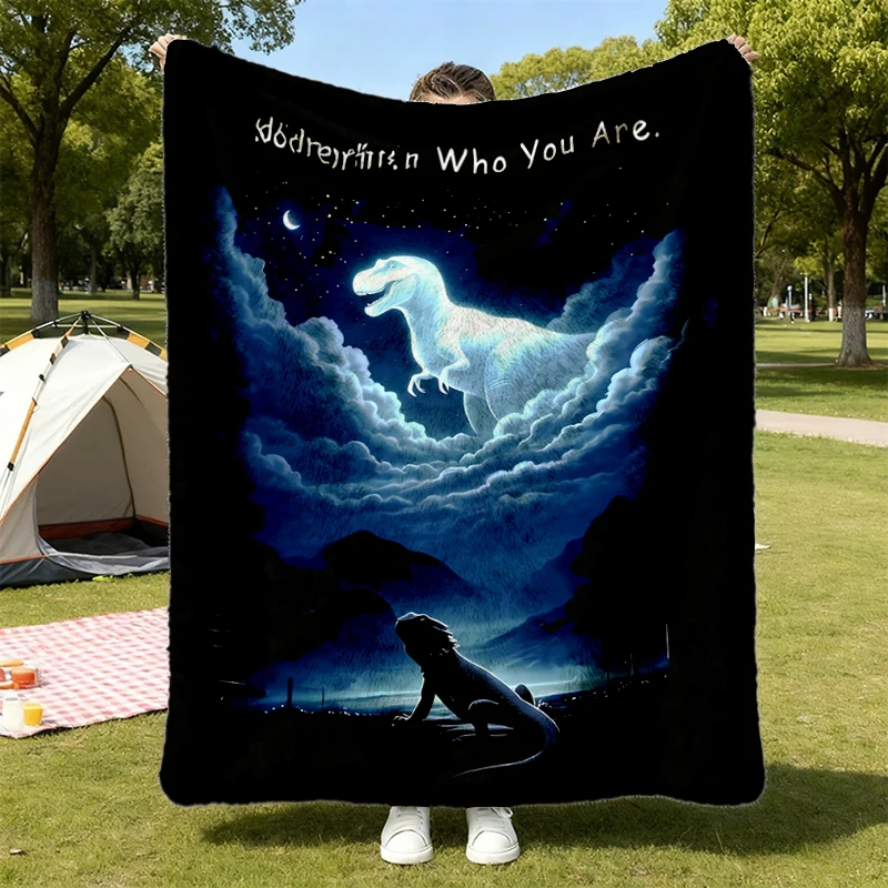 Remember Who You Are Flannel Blanket, Funny Bearded Dragon Flannel Throw, Funny Lizard Graphic Cozy Blanket
