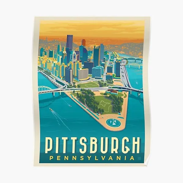 Pittsburgh Pennsylvania  Poster Decor Room Mural Painting Print Picture Art Funny Home Vintage Decoration Modern Wall No Frame