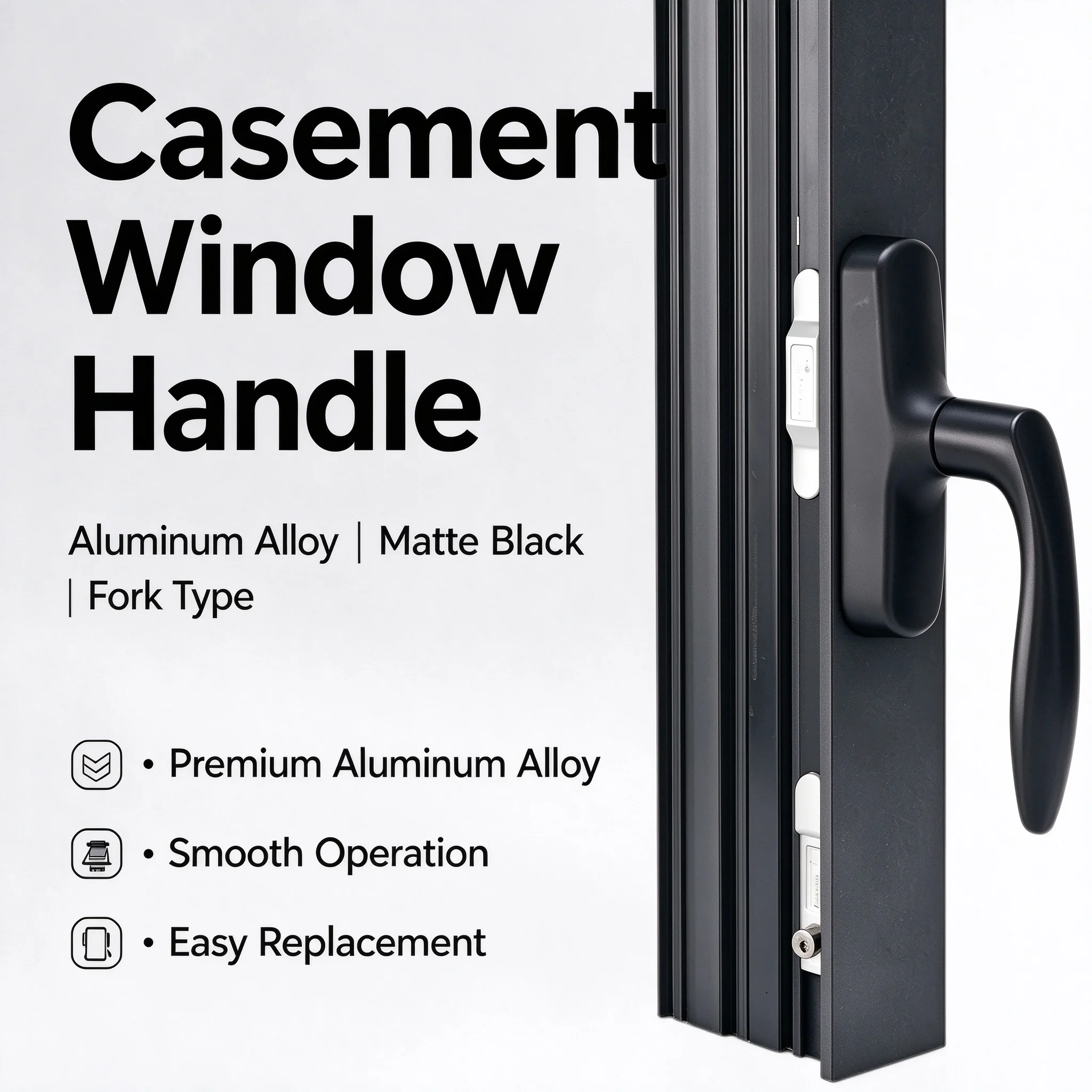 Aluminum Alloy Tilt and Turn Window Handle Fork Handle for UPVC Thermal Break Casement Windows Replacement Door Window Hardware