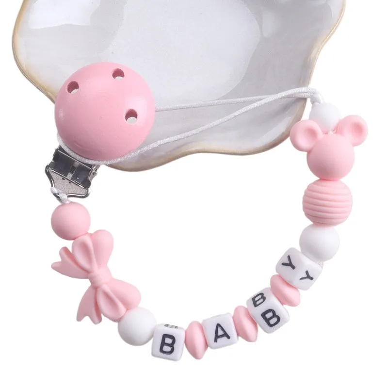 Baby Customization Personalized Name Pacifier Chains Dummy Nipple Holder Teether Pendant Newborn Items Teething Toys Shower Gift