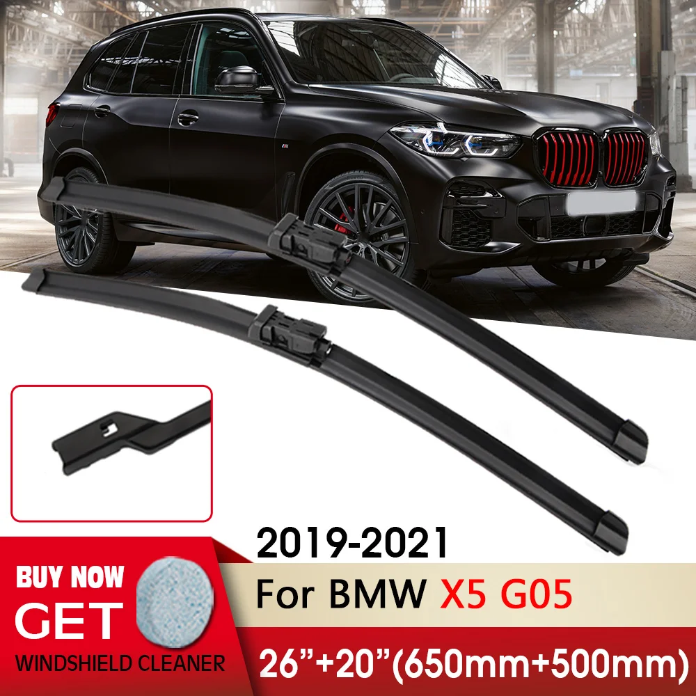 

Car Wiper Front Wiper Blade 26"+20" For BMW X5 G05 F95 2019-2024 Fit Push Button Arm Front Windscreen Wipers Auto Accessories