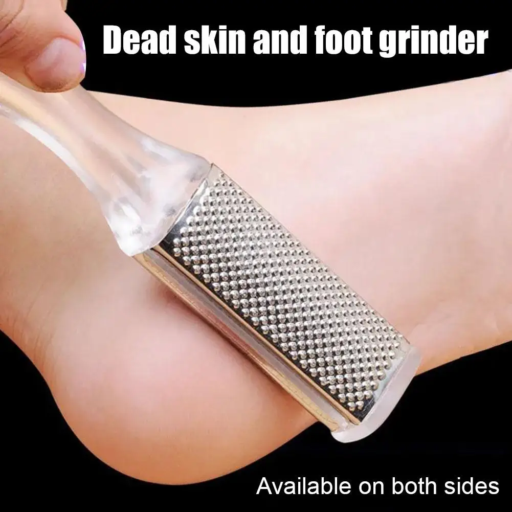 1 قطعة الجلد الميت إزالة البلاستيك الفولاذ المقاوم للصدأ شفافة القدم عرموش ملف الغسيل مبشرة الكالس باديكير أداة أدوات التقشير