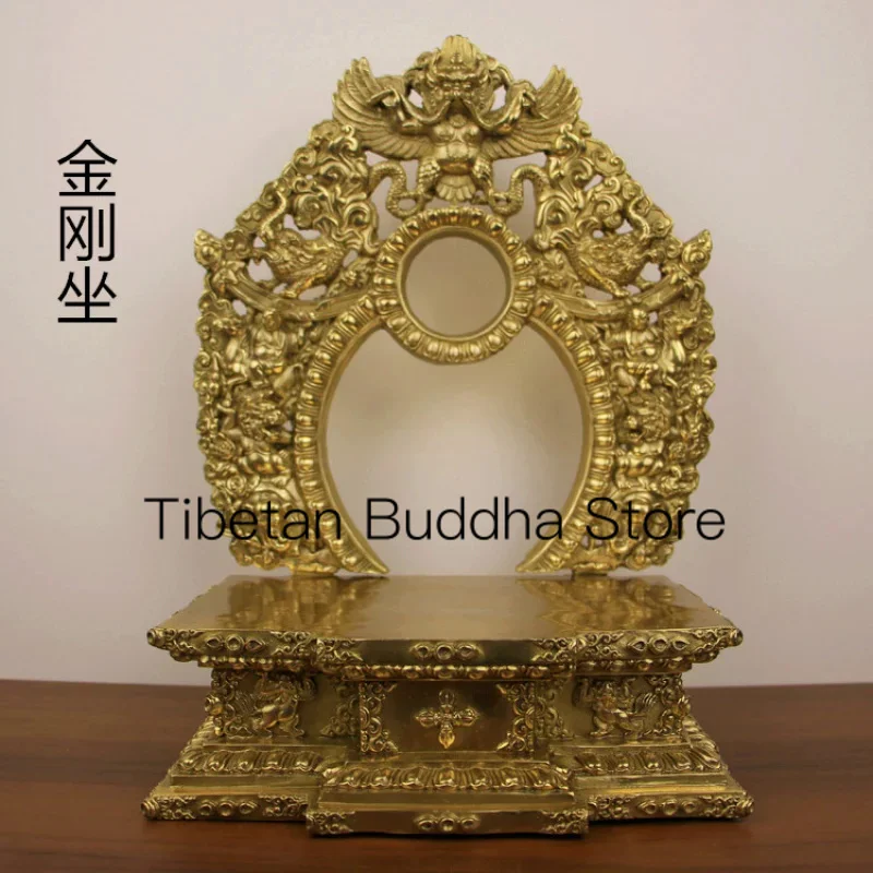 Nepal Tantra Tibetan Pure Copper King Kong Sitting Buddha Shrine Seven-Inch One-Foot Buddha Base Sumi Altar Buddha Shrine