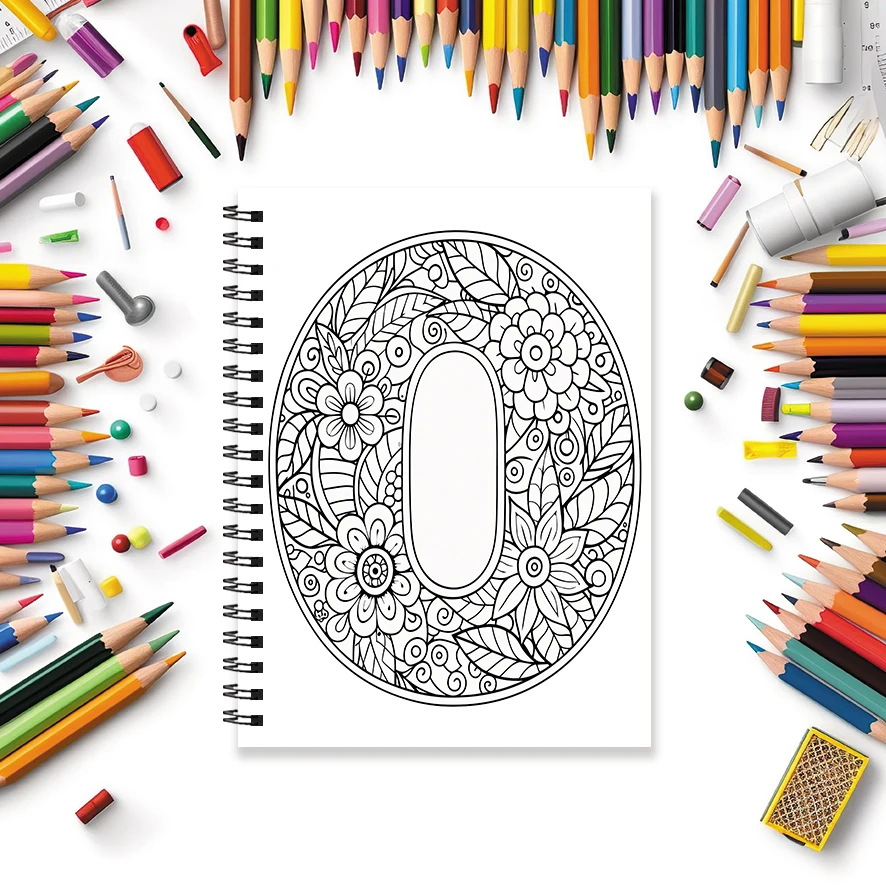 Libro da colorare con fiori per adulti con i numeri - 8,3 x 11,2 pollici Libro da colorare da 32 pagine - Aiuta a ridurre lo stress e allevia le emozioni