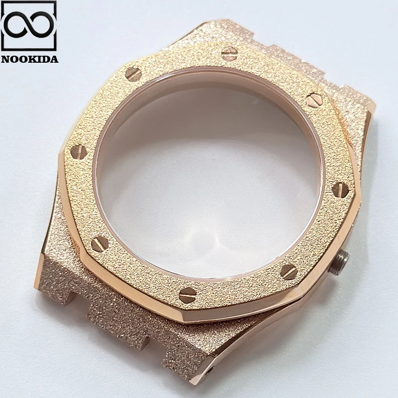 NOOKIDA stal 316L szafirowy kryształ 41mm lśniąca gwiazda szlifowanie etui na zegarek dla Seiko NH35/36/38/70 ruch pasuje do tarczy 31.8mm