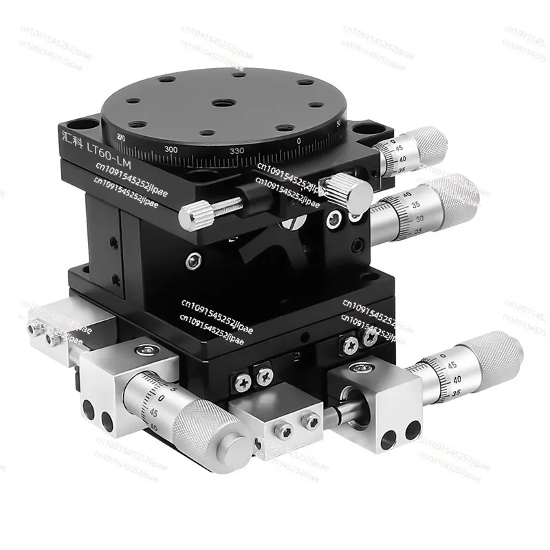 XYZR Four-Axis Displacement Stage, Manual Translation Table, Precision Worktable, Fine-tuning Optical Slide Table, LT60/90/125