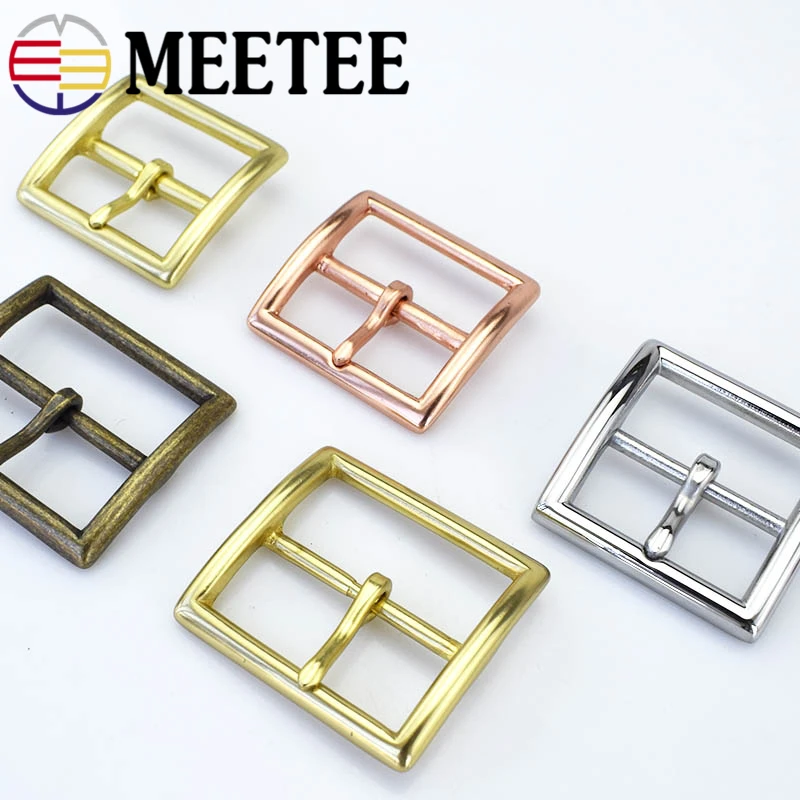 Meetee 40/45mm Pure Copper Belt Buckle Stainless Steel Metal Belts Buckles Head Needle Pants DIY Jeans Waistband Accessories