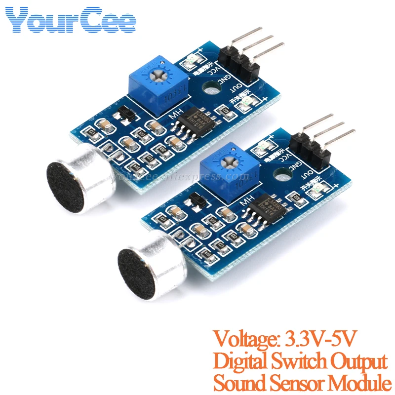 5pcs/1pc Sound Sensor Module LM393 Comparator Detect Voice Sound Intensity Digital Switch Output For Arduino 3.3V-5V