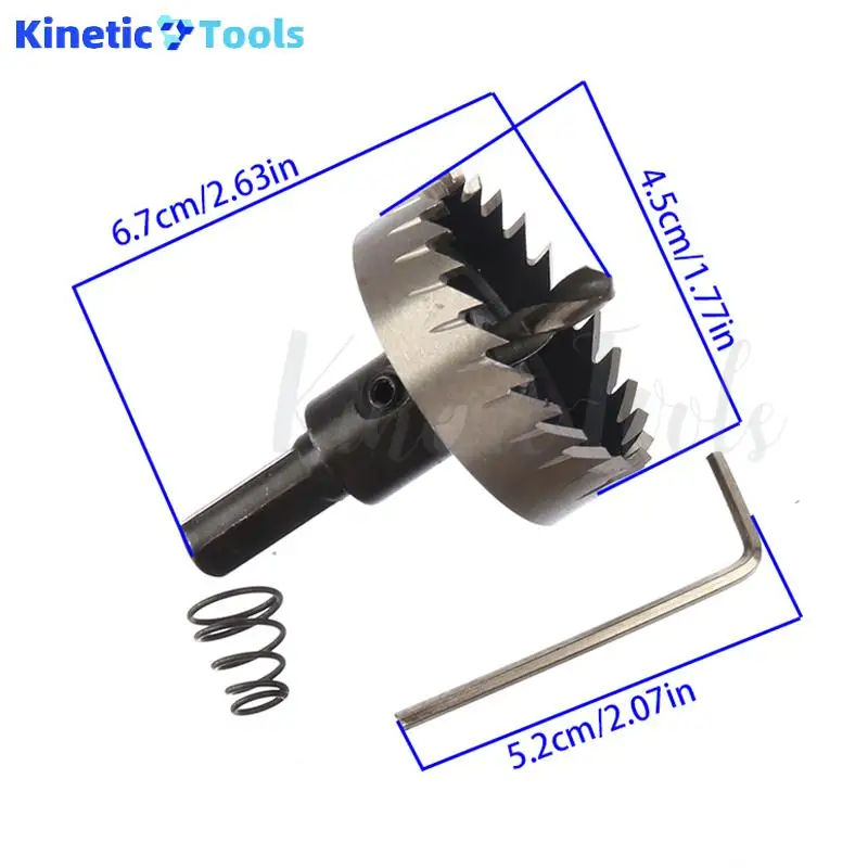 45mm 1PC Triangular Shank High Speed Steel Hole Saw Drill Bits Metalworking Tools For Aluminum Stainless Steel Alloy Metal