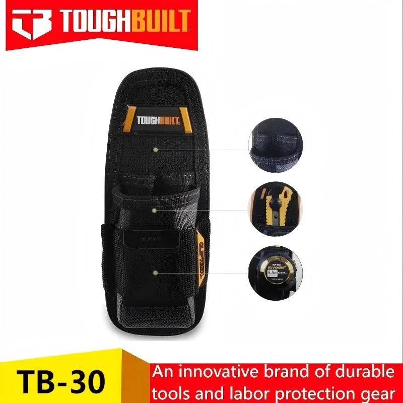 

Универсальный чехол ToughBuilt TB-30, 6 карманов с петлями, стальной зажим для ремня, держатель для рулетки, чехол для ножа с пластиковой подкладкой