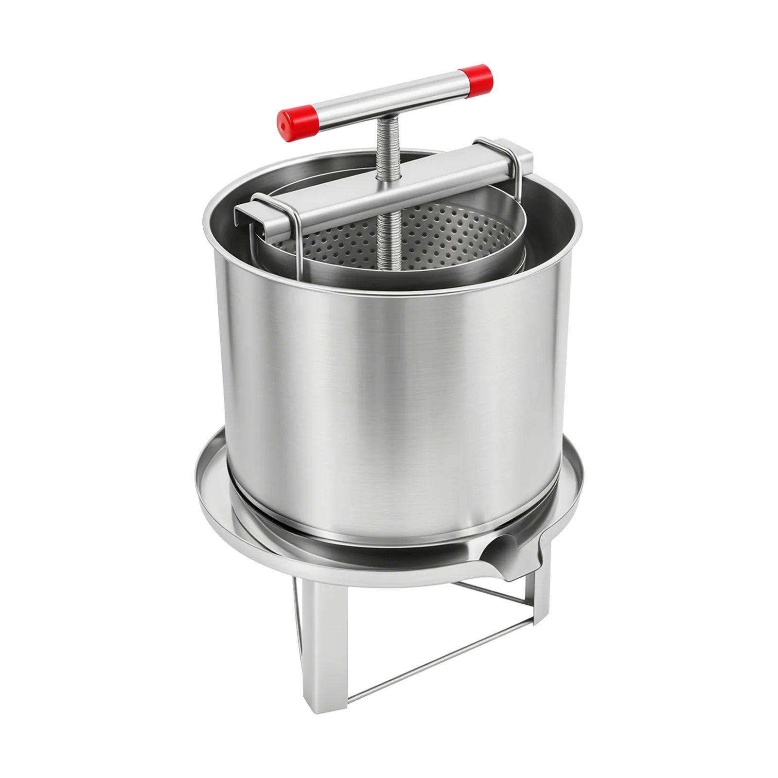 Stainless Steel Honey Press Extractor, Manual Fruit Juice Press With 9.45in Basket, Honeycomb Wax Press for Beekeeping Farm