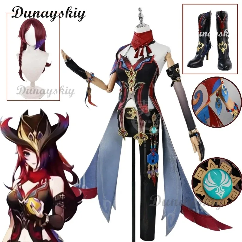

Genshin Impact Chasca Cosplay Costume Wig Dress Game Uniform Hat Stocking Prop Natlan Halloween Party for Women Role Play iCoser