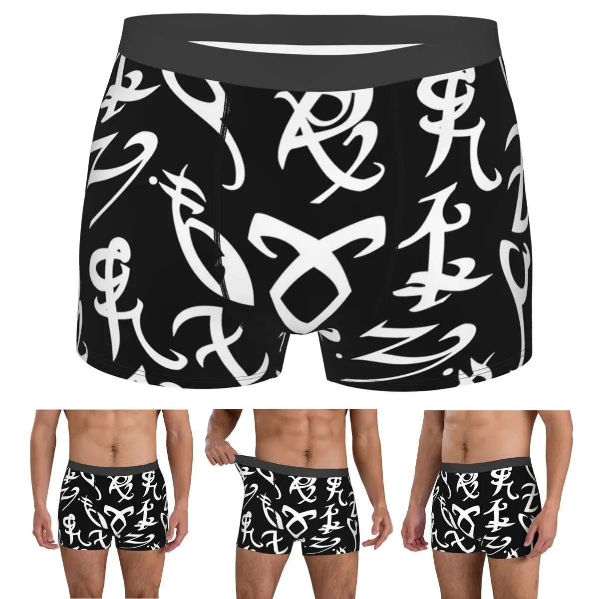 

Трусы-боксеры, шорты Shadowhunters, Shadowhunters Runes, Mortal Instruments, мужское мягкое нижнее белье для Homme, мужской подарок