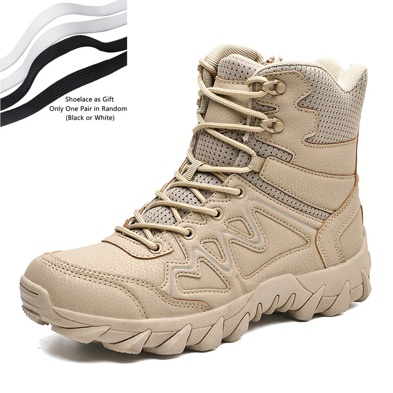 

Уличные высокие ботинки, мужские нескользящие удобные ботинки на плоской подошве, мужские дышащие, износостойкие, повседневные мужские походные туфли на шнуровке