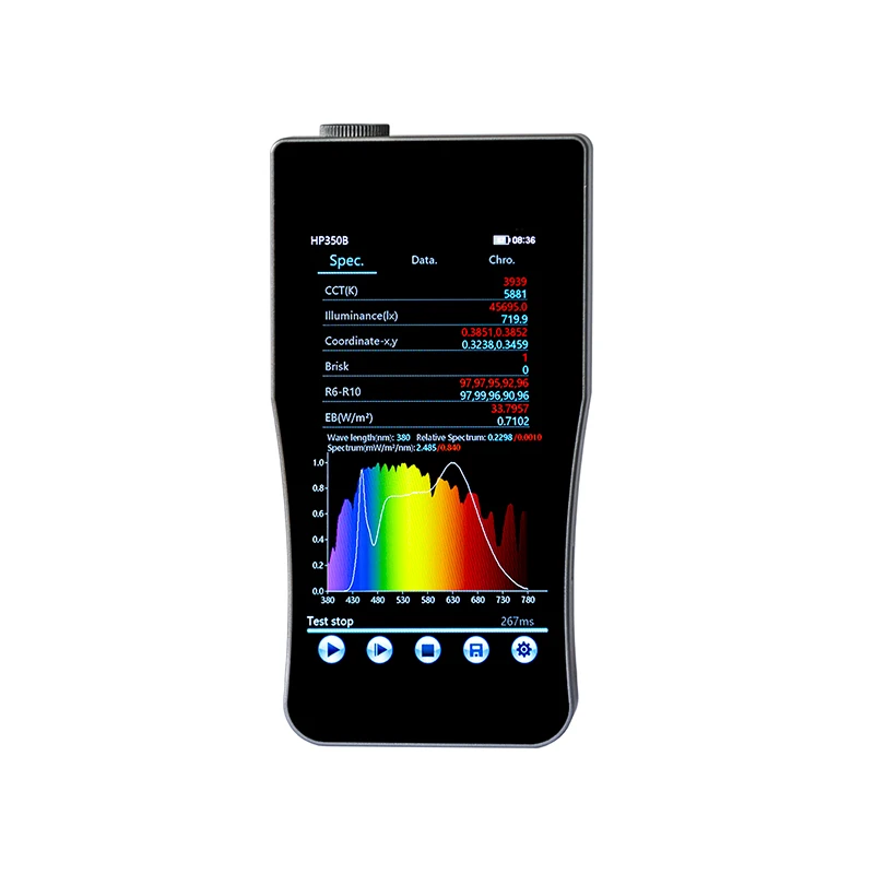 

High Precision HP350B 380-780nm Handheld Blue Light Tester Spectrometer