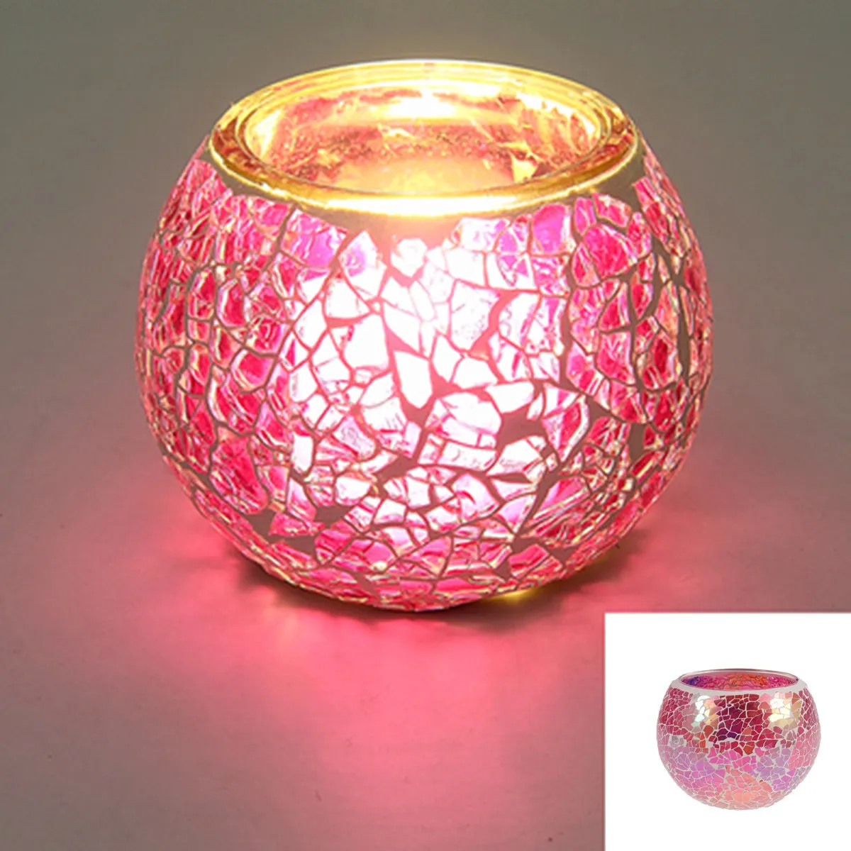 Glass Tealight Holder Mosaic Colorful Patch Decorative Home Office Spa Decor Romantic Lighting for Wedding Restaurant