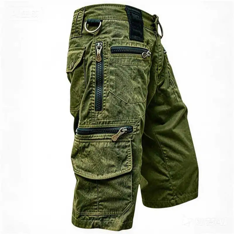Outdoor Men's Denim Shorts, Washed Casual Five-point Pants