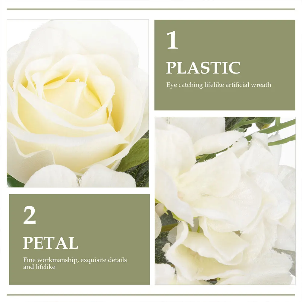 

3 Pcs Wreath Lightweight Home Wedding Layout Props Wedding Table Decor Floral Rings Wreath for Party Layout Props