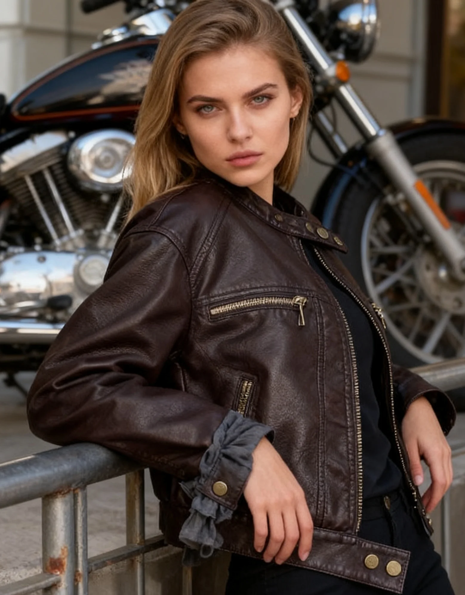 

Байкерские куртки Женская куртка на локоть Зимний пуховик Сверхмощный кожаный костюм Ветровки Водостойкие длинные Хэллоуин Y2K