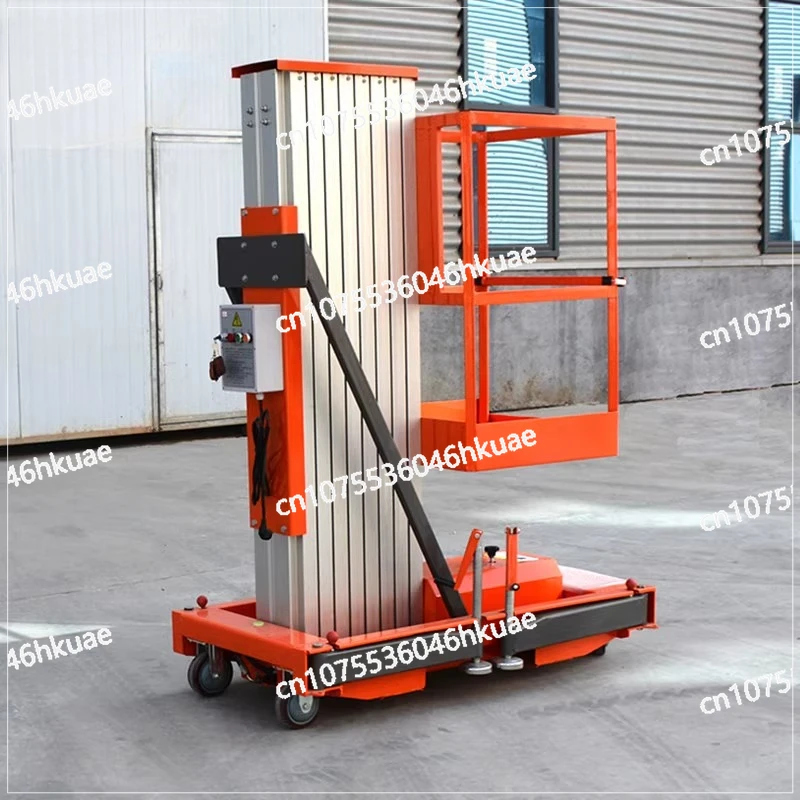 Electric Hydraulic Lifting Platform - 1 Column Aluminum Alloy Mobile Aerial Work Vehicle Indoor Small Lift Ladder