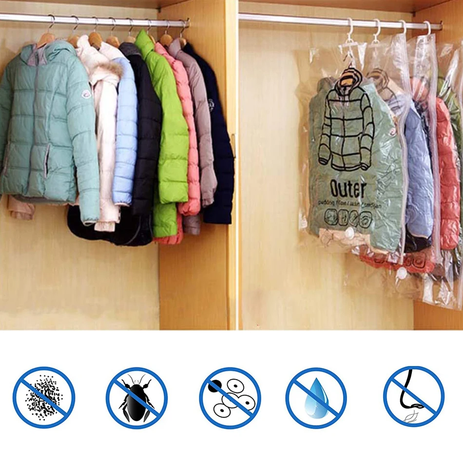 真空収納バッグ,クローゼット,クローゼット,省スペース,ダブルシール,衣類ハンガー,綿製