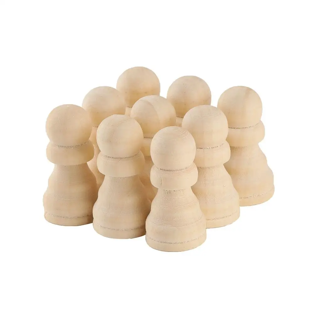 Smooth Wooden Chess Game Pieces High Quality Wooden Game Parts for Kids Table Board Educational Toys
