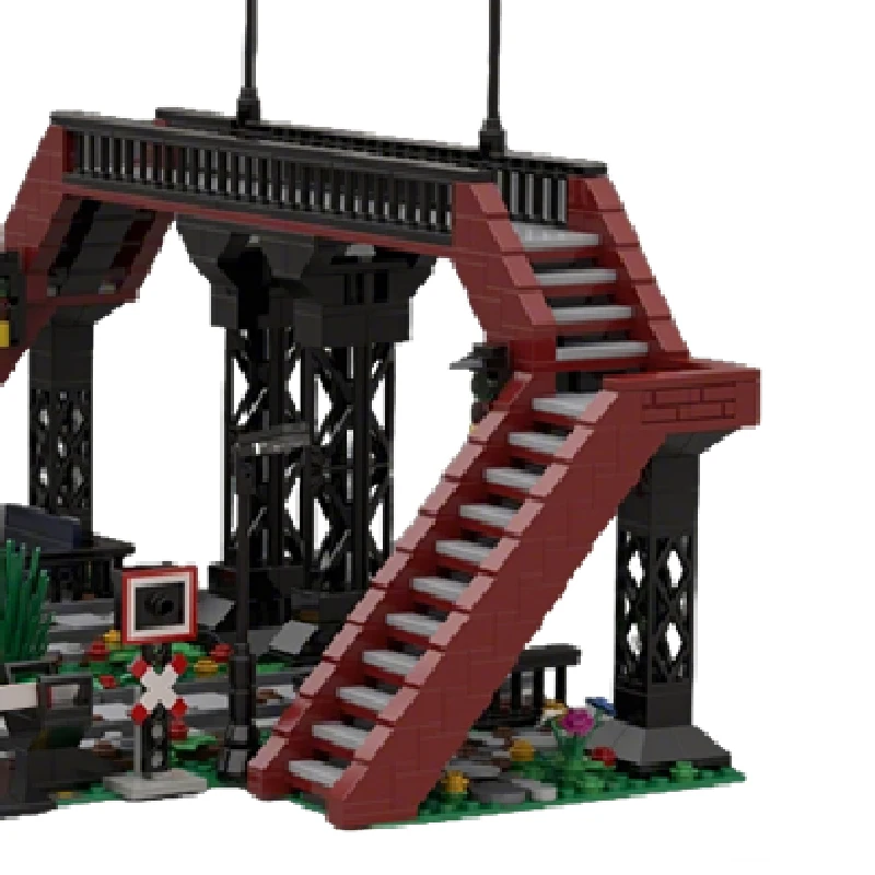 969 قطعة من مكعبات البناء المخصصة لتصميم متقاطع السكك الحديدية، لعبة إبداعية شعبية للأطفال، هدية عيد ميلاد