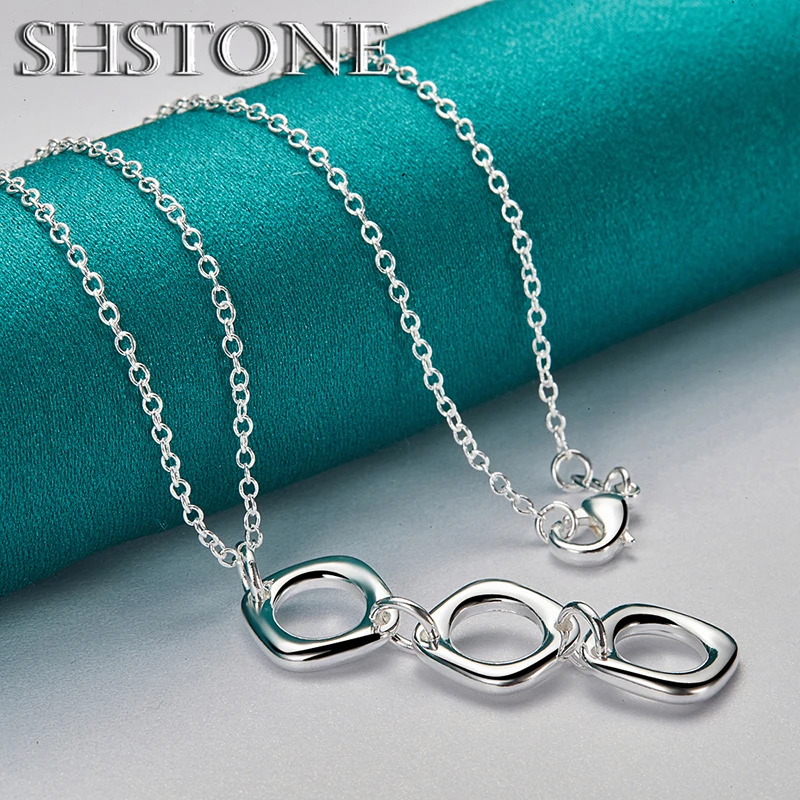 925 Sterling Silver 16-30 Inch Chain Three Small Circle Pendant Necklace For Women Engagement Wedding Gift Fashion Charm Jewelry