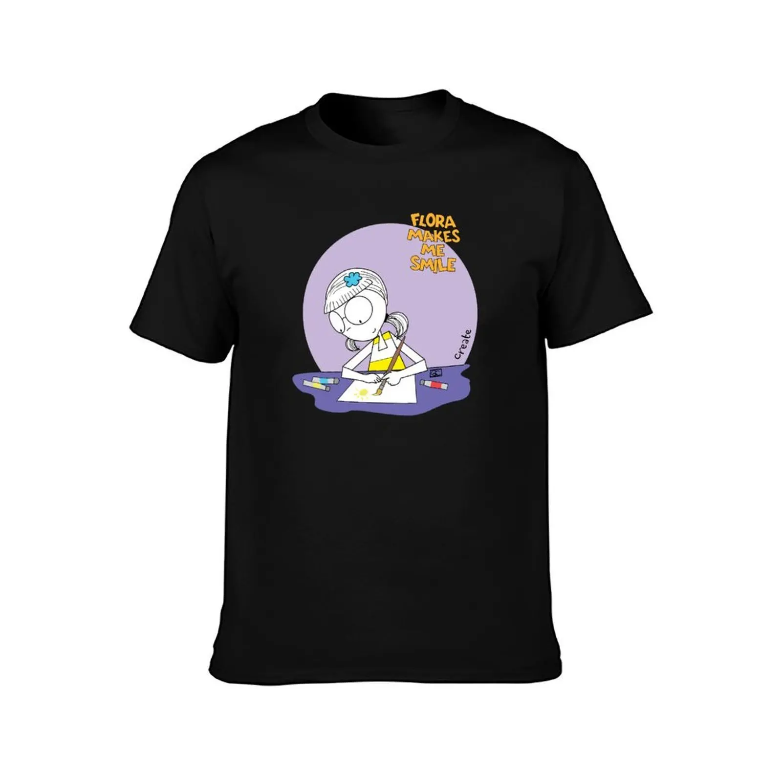 FLORA MAKES ME SMILE - CREATE T-Shirt Minimalist Casual Short Sleeve Top