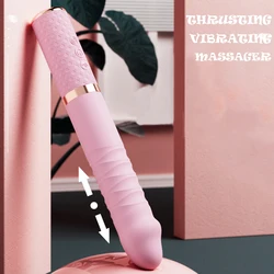 Telescopic G Spot Dildo Vagina Clitoris Stimulator Vibrator for Woman Thrusting Wand Toy Adult 18 Female Masturbator Sex Machine