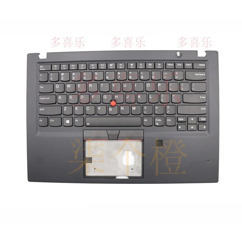 ZMZM Baru untuk Lenovo ThinkPad T490S Palmrest US Keyboard Bezel Cover W/FP 02HM280