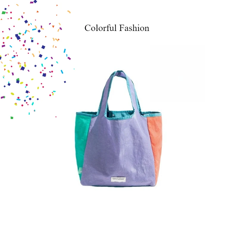 

Colorful Leisure 2026 Spring New Dopamine Office Handbag Versatile Waterproof Oxford Cloth Shopping Bag Tote Bag Bento Bag