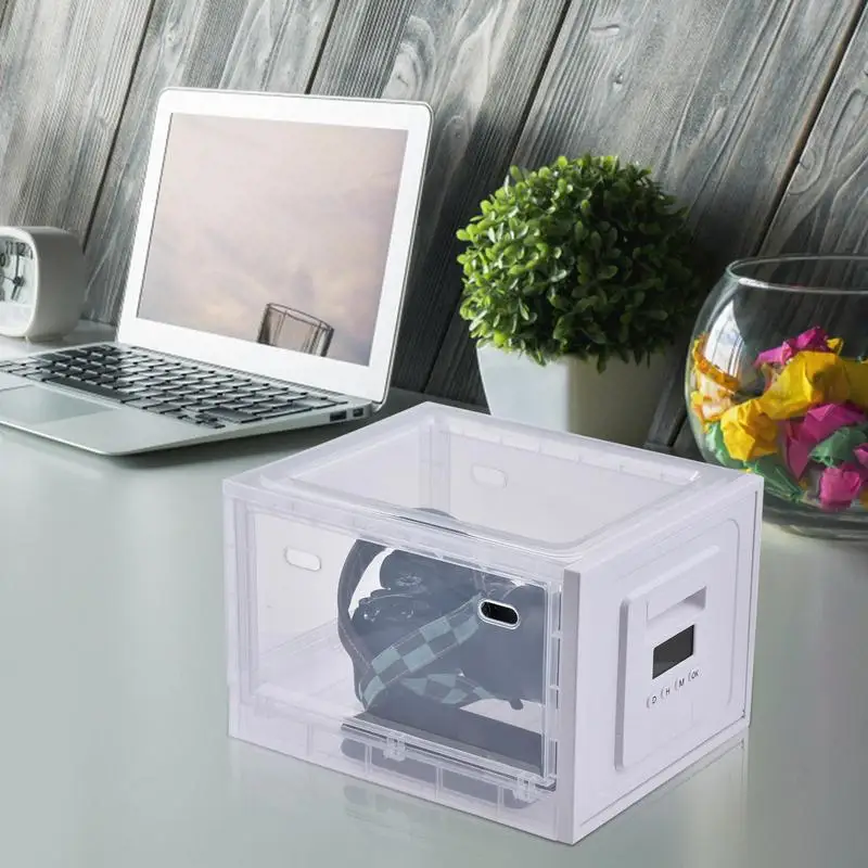 Digital Lock Box for Safe Medication Compact and Hygienic Transparent Box for Food, Drugs and Home Safety Childproof Storage Bin