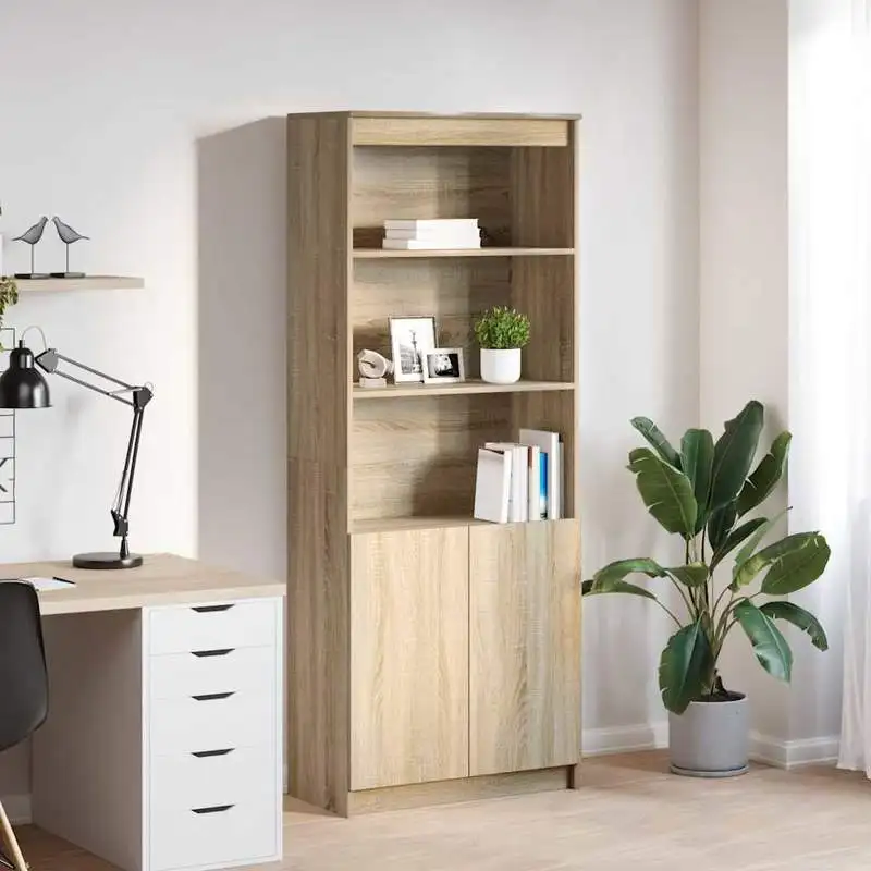 Meuble haut Sonica en chêne 70x35x180 cm, matériau bois