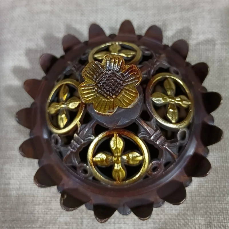 Antique Qing Dynasty Qianlong Period Gilt Lotus Incense Burner Patina Old Dao Home Incense Craft Ornament