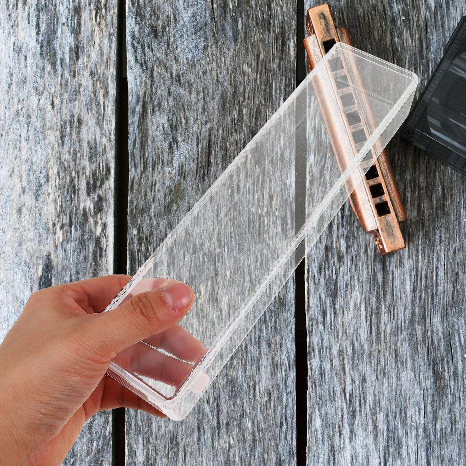 

2Pcs Harmonica Storage Box Premium Acrylic 24-Hole Transparent Case Scratch Resistant Protection Portable Music Accessory