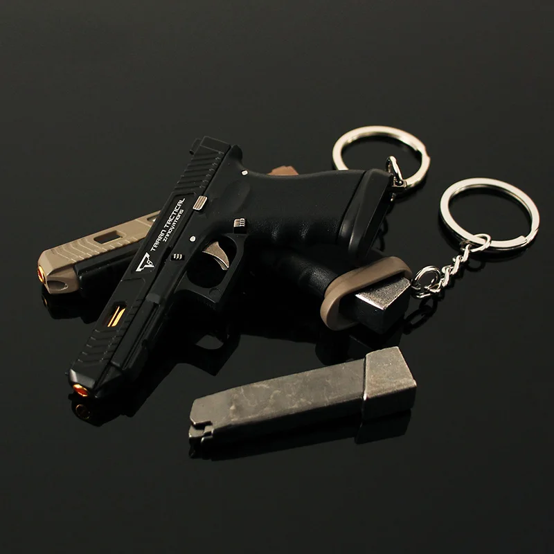 1/3 G34 Aolly Mini Pistol Keychain Tactical Toy Gun Key Chain Detachable Design Perfect Gift for Men Children