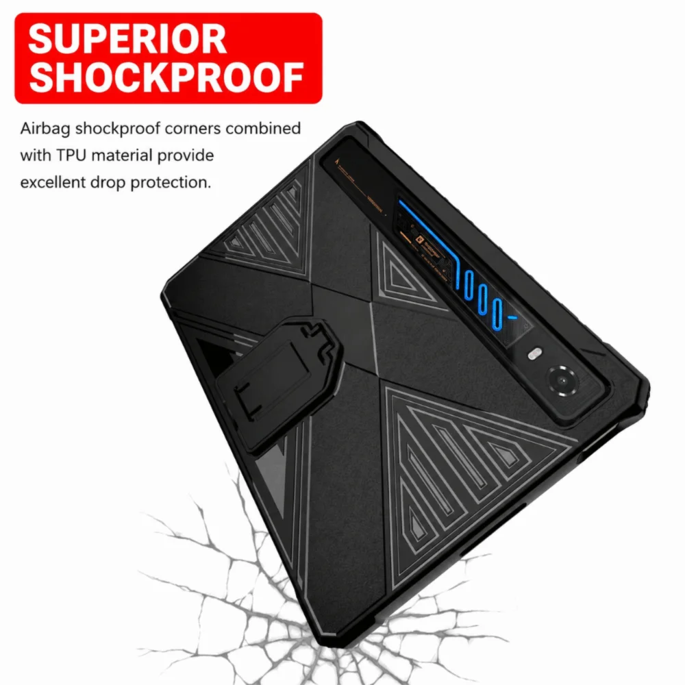 TPU Tablet Case with Kickstand Soft Protective Cover Anti-Scratch Shockproof Gaming Tablet Shell for Nubia RedMagic 5 Pro