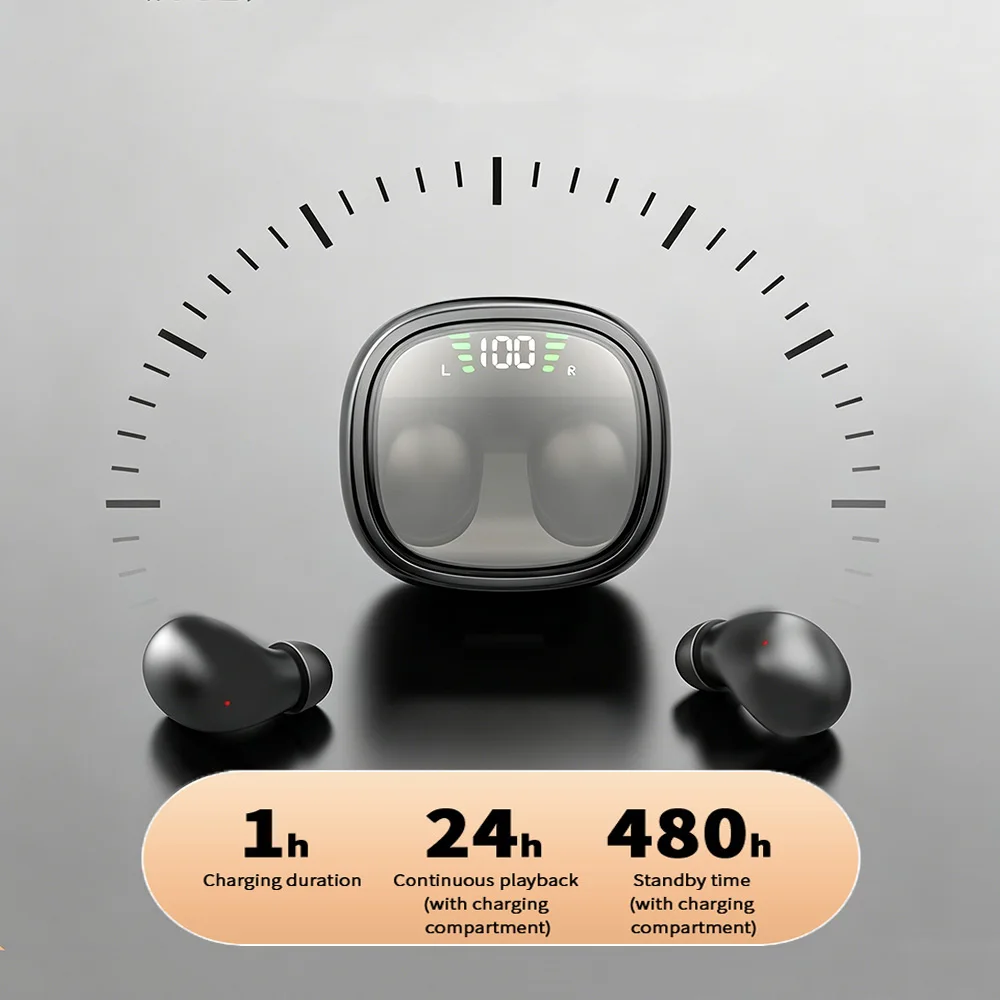 KEBIDUMEI Mini Earphones Bluetooth 5.3 Headphones Invisable Sleep Earbuds HiFi Stereo Sound Noise Reduction Wireless Headsets