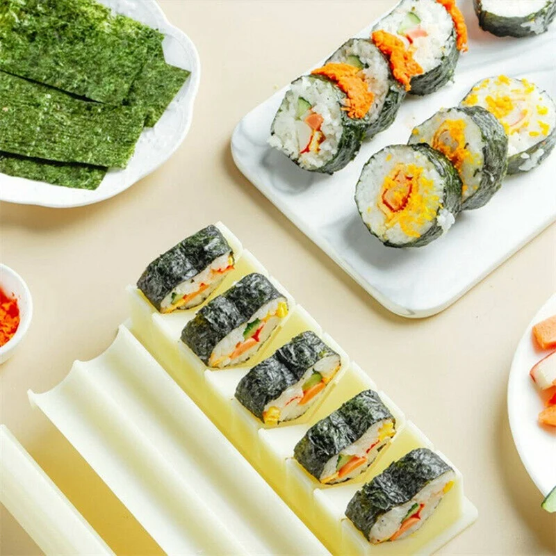 2x Sushi Maker Rijstvorm Japanse Cakevorm Multifunctionele Mal Sushi Maken Kit Vierkante Sushi Schimmel B