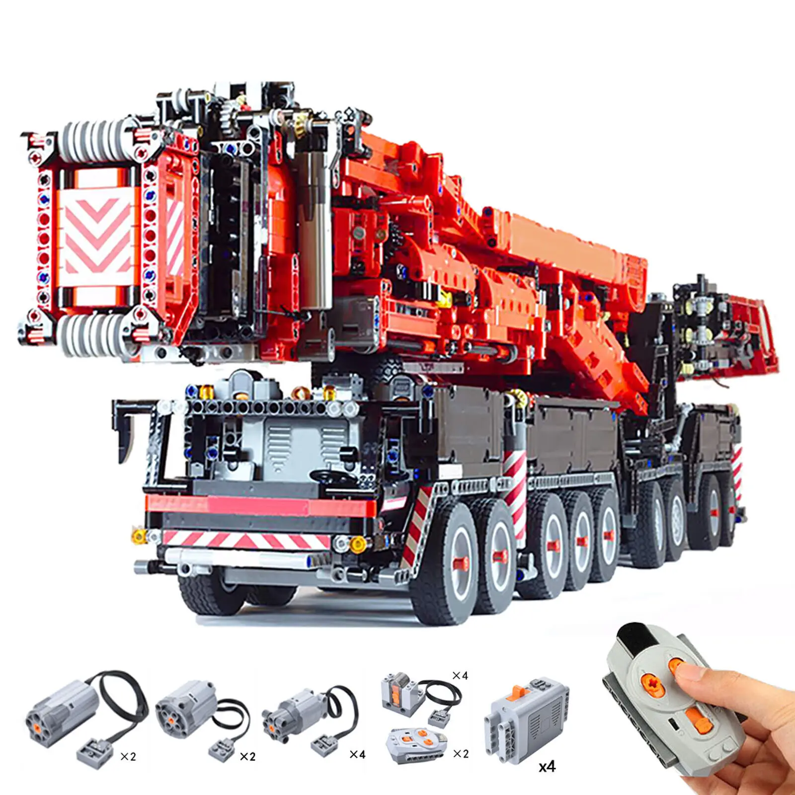 

Red LTM 11200 Mobile Crane Model with Power Functions 8128 Pieces MOC Build