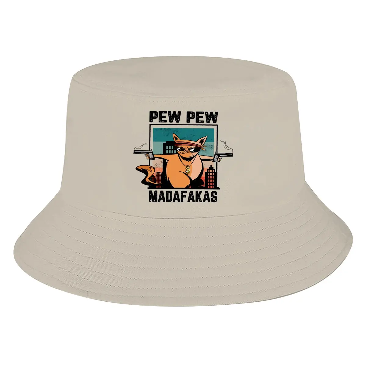 Pew Pew Madafakas Cat Animal Bucket Hat CRIMINAL Men\'s Women\'s Fisherman Cap Hip Hop Beach Sun Fishing Hats