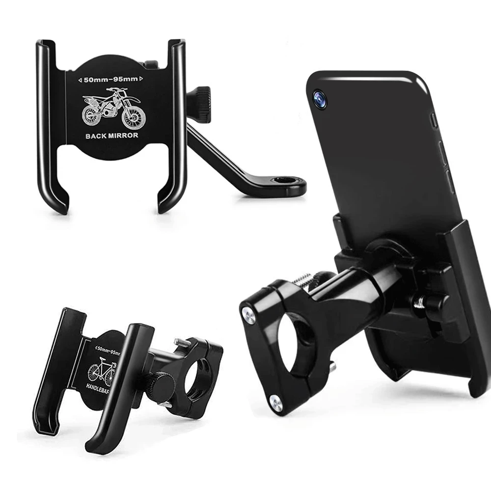 Motorcycle Phone Holder Universal Fixing Shelf Rearview Handlebar Fixed Bracket Riding Accessories Cellphone Mount Racks